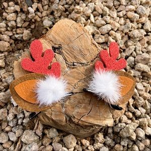 Halloween & Christmas Deer Red Hair Clip
